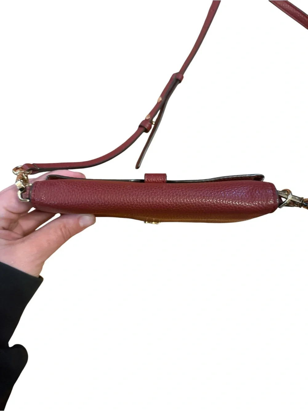 Michael Kors Pebbled Leather Wine Crossbody Bag